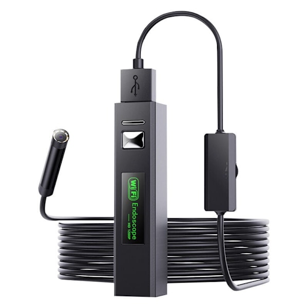 Kamera Endoskop WiFi Endoskop USB Inspektionskamera, 1200p HD Kamera Endoskop IP68 Vandtæt med 8 LED'er til iPhone, Android, iPad, Mac