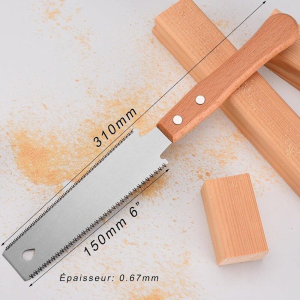 Japansk såg, liten träsåg, flexibelt blad på 15,2 cm dubbelsidiga manuella, fritid, DIY, japansk japansk snickare vass och lätt