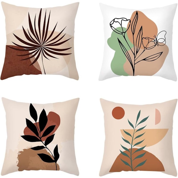 4 stycken kuddfodral, 45x45 kuddfodral, soffdekoration kudde, dekorationskudde, för att dekorera vardagsrum uteplats sovrum