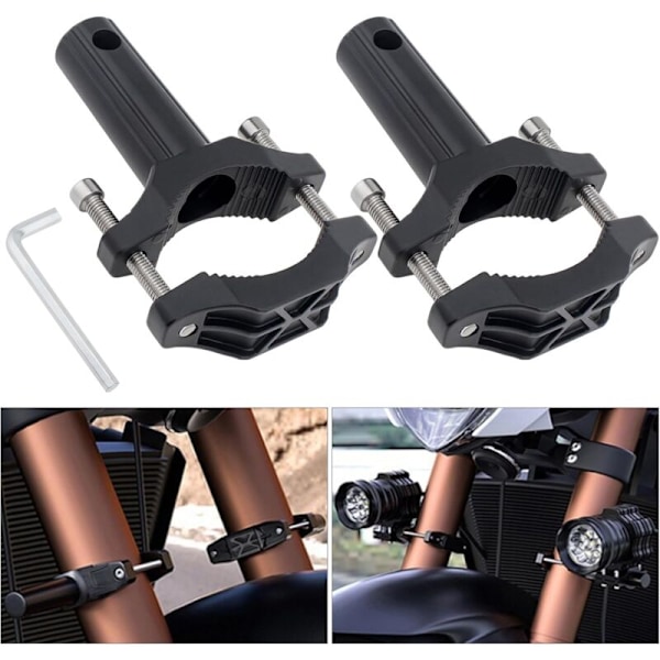 2 stycken fäststöd för framgaffellampa, fäststöd för dimljus, förlängningsrör fästkrage för motorcykel (2 delar)