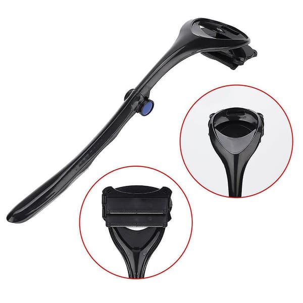 Ryggbarber for menn, 2 blader, kroppshår, fjerner, trimmer (svart)