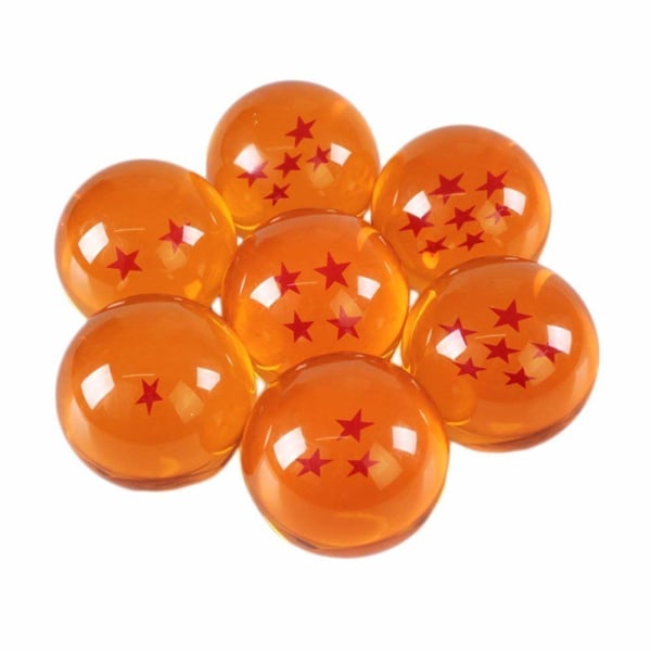 Akryl Kristallkula 7 Stjärnor med Presentförpackning Sju Stjärnor Akryl Lek Orange Kristallkula Set för Cosplay, Dekoration(4.2CM)