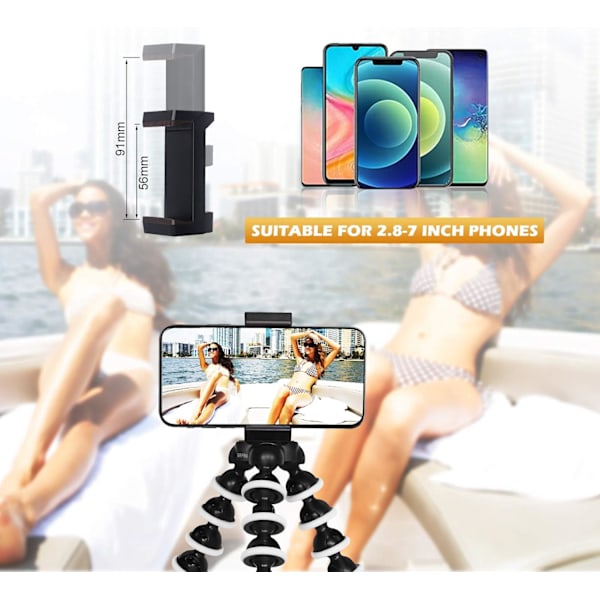 Universal Smartphone Stativ - Gorillapod med Telefonhållare, Mini Bärbar Flexibel Stativ, Kamerastativ för iPhone och Android-enhet, Väger Endast 1 kg