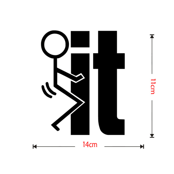 F**K IT FUNNY JDM 5.5' VIT Vinyldekal Fönsterdekal för Laptop, Ipad, Fönster, Vägg, Bil, Lastbil, Motorcykel