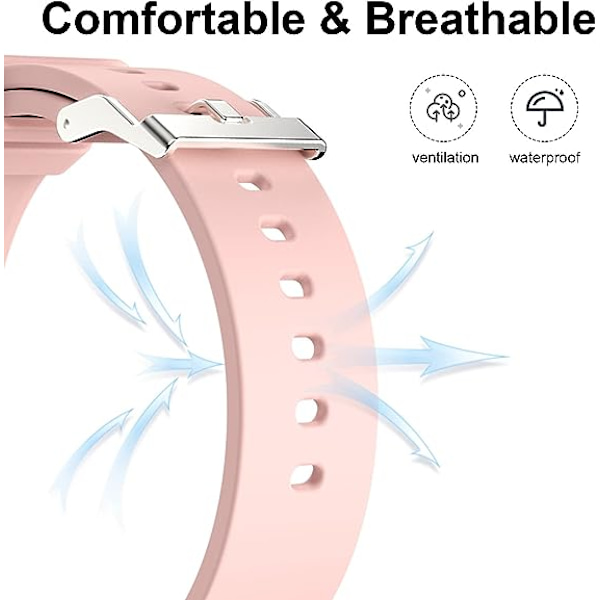 Grønn + Rosa - 20mm Smartwatch-reim for erstatning, hudvennlig silikon med hurtigutløsing, Smartwatch-reim
