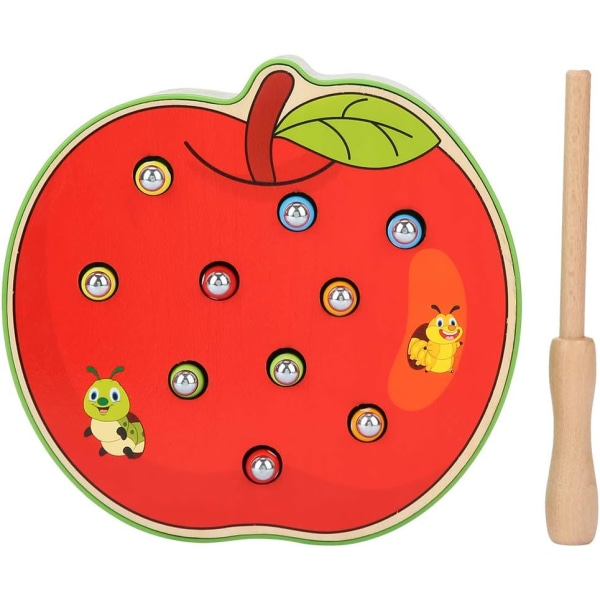 Apple Typ-1pc Baby Catch Game Magnetisk Skrivbords Fruktform Fångstspel Pussel Lärande Spel Interaktivt Brädspel Leksak Födelsedag Julgåva