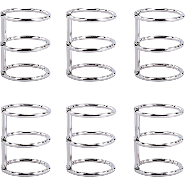 Bokringar 3-Ring Ringar Metallplåtspärmar 20mm Metallringpärm för Studie Kort Fotoalbum Scrapbook Ark 6 Stycken Silver