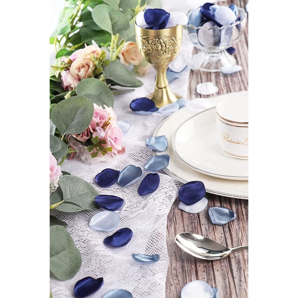 (støv marineblå) 200 roseblader for bryllupsdekorasjoner, lyserosa kronblader for midtdeler, resepsjonsbord, gangpynt, bryllups-p