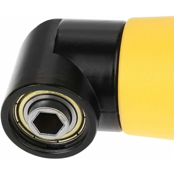 90 graders vinkelborrmaskin gul adapter skruvmejsel med krökt hörnreferens 6,35 mm pilot hexagonal stång och borrtillsats med magnet
