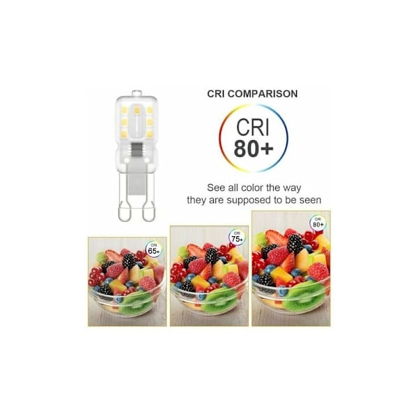 G9 LED pære, G9 LED 220V Hvid Neutral 4000K 3W Halogen Ækvivalent 30W Halogen Lys 8-pak