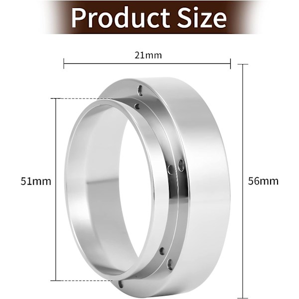 Doseringring for espressomaskiner, 51mm doseringring tilbehør til kaffemaskiner (1 stk)