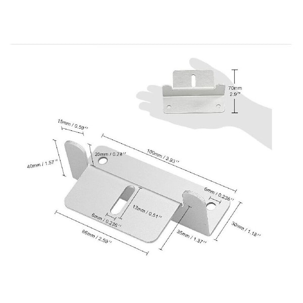 Set med 2 Z-formade fixeringssystem för montering av solpaneler, för husvagn, båt, bil, lastbil, hem, montering utanför grödor på taket (8 stöd totalt)