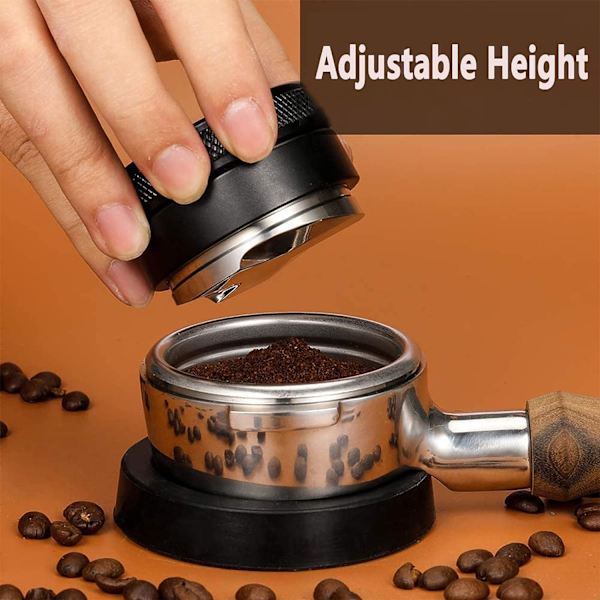 （58mm）Kaffefordeler 58mm Barista Tilbehør Kaffe Tamper Kaffe Pulver Dispenser 304 Rustfritt Stål Presset Klut Pulver Assortert Enkelt og P