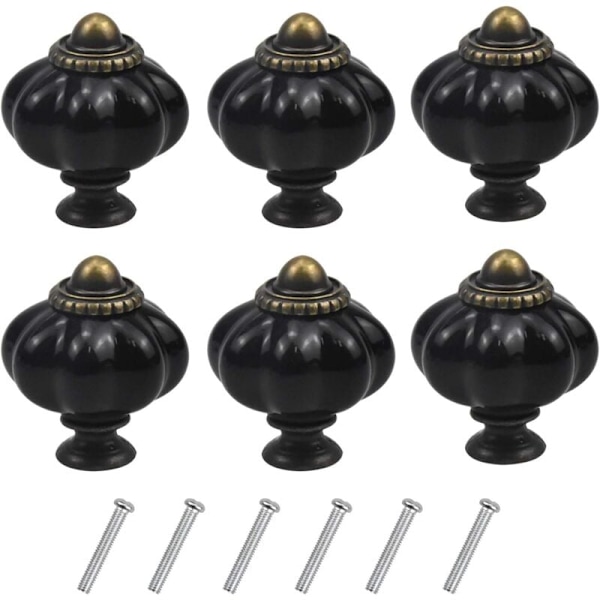 6 st Pumpor vintage knoppar, antika möbelhandtag, vagnsdörrknoppar akryl draghandtag med skåp köksskruv, byrå, skåp