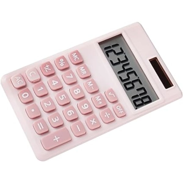 (Pink) Mini Solar Computer, Basic Lommeregner, Simple Graphing Calculator for Science Studerende, Mini Lommeregner