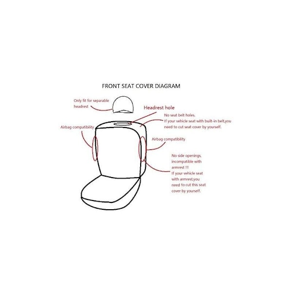 Universell Mode Mesh Set för bil (2 fram, röd svart)