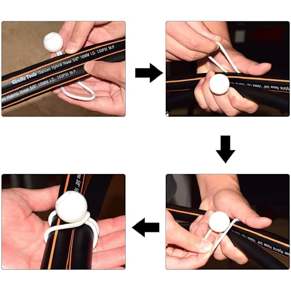 50 stk. Bunge Balls hvide 4-tommer, heavy-duty presenning Bunge reb, presenning strop, elastisk strop til campingtelte i udstillingshaller, lastbilpresenning