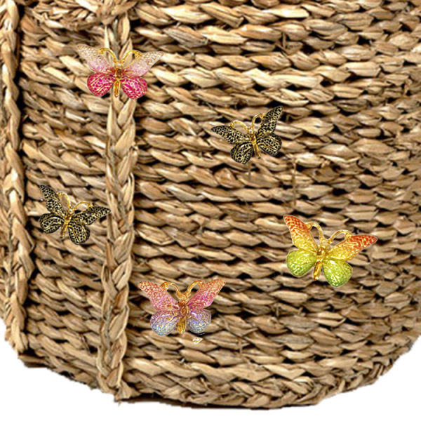 12 STK Akryl store sommerfuglestifter, stifter I-perleklammer, stort hoved