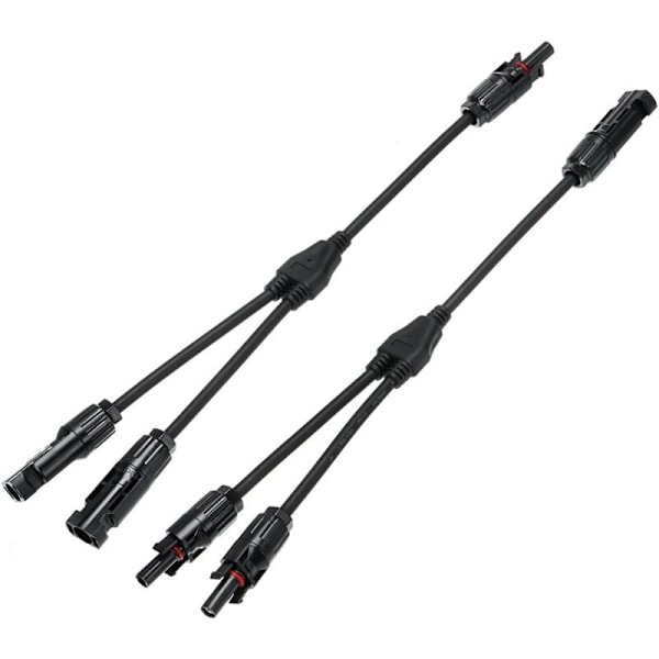 1x kontaktpar (1 till 2 grenar) för solpanel, hållbar MC4 och sparad för familjen (1 till 2)