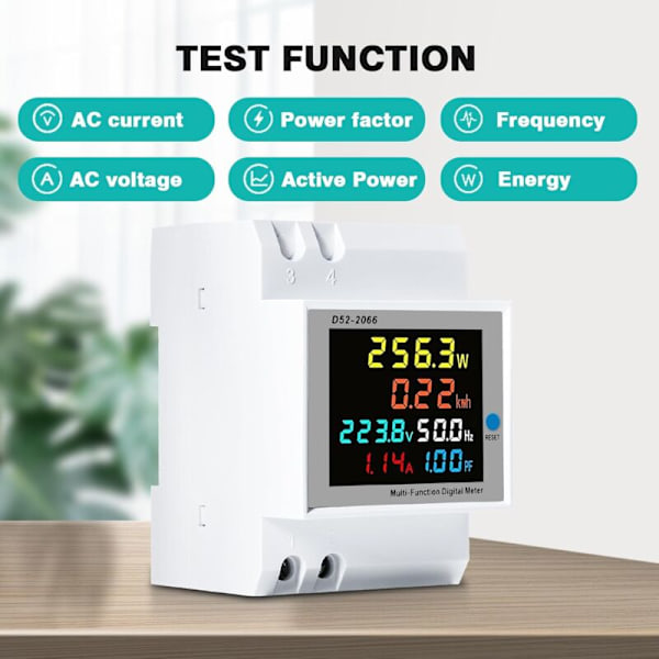 Elförbrukningsmätare, 100A 6 EN1 DIN-skena 220V DE FRONTURE FREEDER FREEDURE FUND PROBLE, AC40-300V CT Integrerad