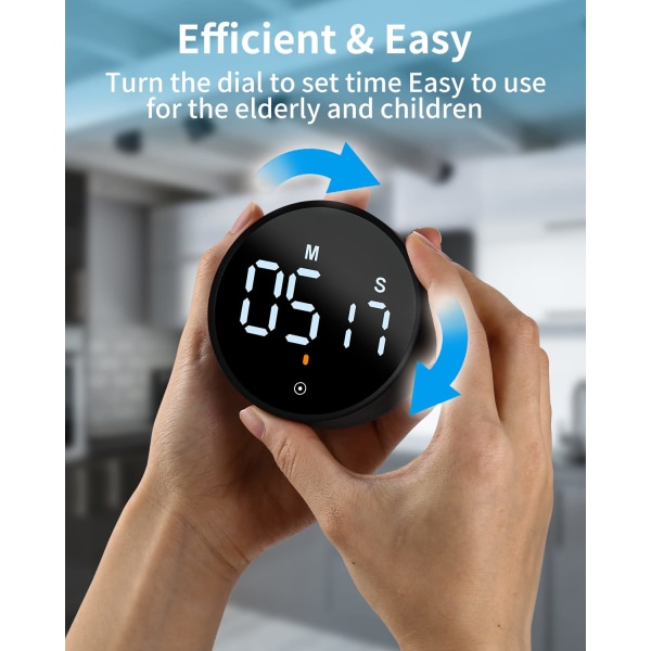 Kök Timer Magnetisk Kök Timer Digital Nedräkningstimer för Kök Matlagning Klass Träning, Digital Magnet Timer LCD Display, Tidshantering Till