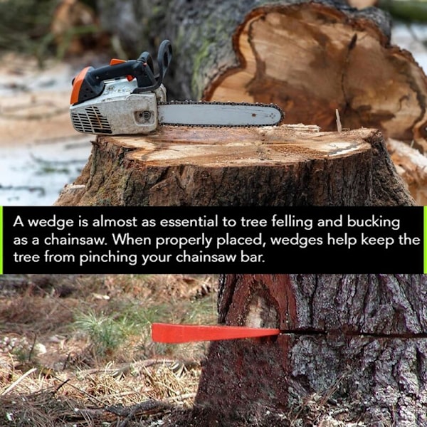 6\" Fellekile med pigger for sikker felling, ABS-kløyvekiler for hagearbeid med lomme, solid og holdbar, tømmerhogger-tilbehør/