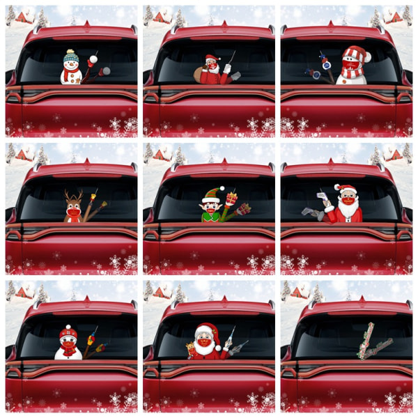 Bakre vindusvisker-klistremerke Christmas Snowman vinkende vinkende vindusvisker-klistremerke
