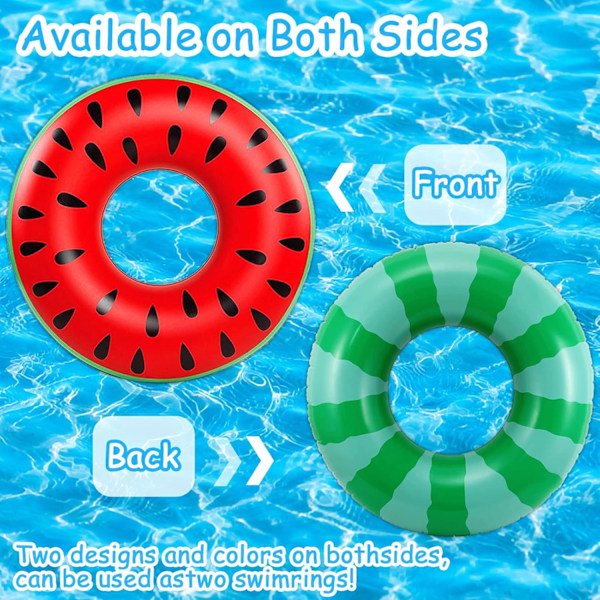Badring för Vuxna, Vattenmelon Badring, 120cm Uppblåsbar Badring, Perfekt Sommarvattenleksak för Pool och Strand