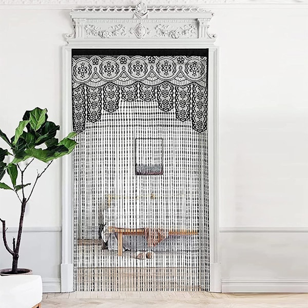 2 stk. 100x200cm snor dørgardin vinduesdekorationer rumdeler soveværelse dekorationer enkelt gardin til vindue