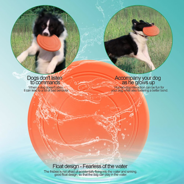 Dog Frisbee 3stk Pakke - 178mm, Naturgummi Frisbee, Rubber Fri