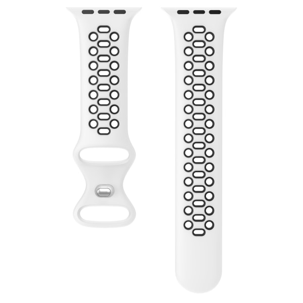 White Black Sport Strap Compatible with Apple Watch Band 38mm 40mm 41mm, for iWatch Series 7 6 5 4 3 SE（Without Watches）, Breathable Silicone Double