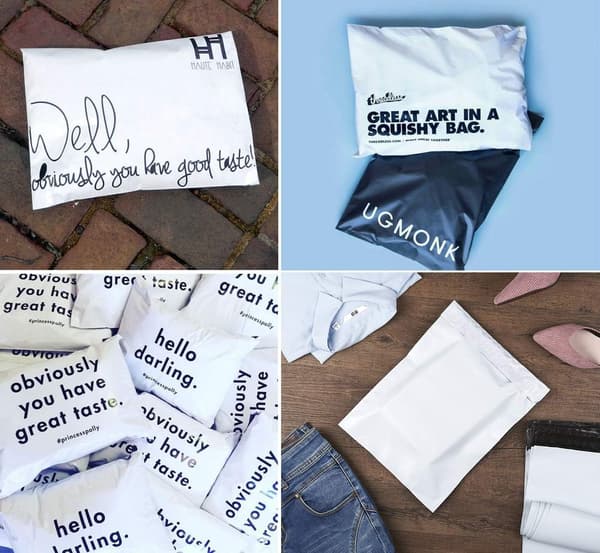 100-pack plastpåsar för postförsändelser med självhäftande remsa