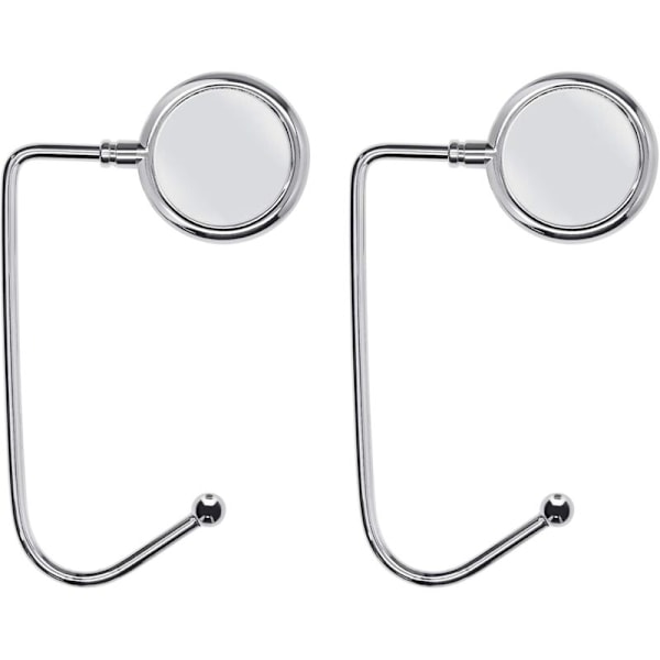 2 st handväskkrokar - Silver - Vikbar väskkrok - Perfekt för bord eller skrivbord - Handväskshängare och för små föremål