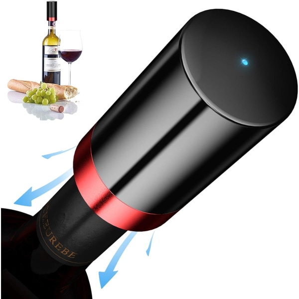 Punainen - 1-osainen viinitulppa, automaattinen tyhjiö, sähköinen viinin pysäytys