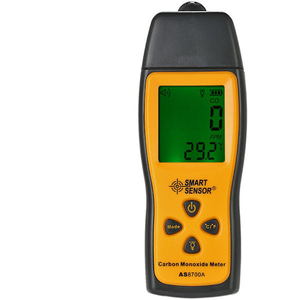 Toksisk gass karbonmonoksid gassdetektor lyd- og lysalarm AS8700A uten batteri