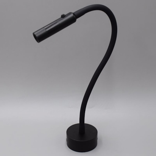 Svart leselampe, LED 3W 3000K svane svane lampe 3000K 240V veggleselampe med bryter for stue stue
