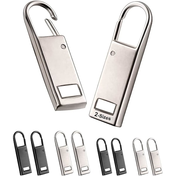 Dragkedjor Reparationspull, Ersättning Dragkedjor Flikar, Dragkedja Fästelement, Resväska, Ryggsäck, Dragkedja Reparation Flik (Svart/Silver)
