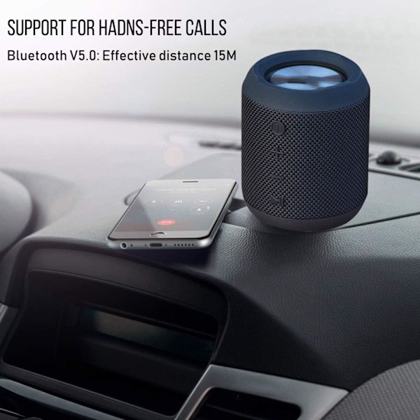 Bärbar Bluetooth-högtalare, 5W vattentät Bluetooth-högtalare HD-ljud, Dual Driver Bluetooth 5.0-högtalare med 360° ljud-svart