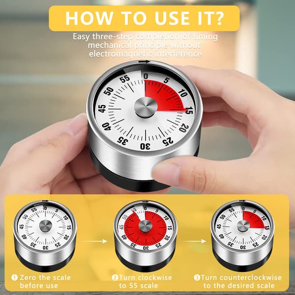 1 pakke barnas timere Visuell timer for barn, kjøkkentimer, eggtimer for kjøkkenmatlaging, baking, ovn og tidsstyring (svart)