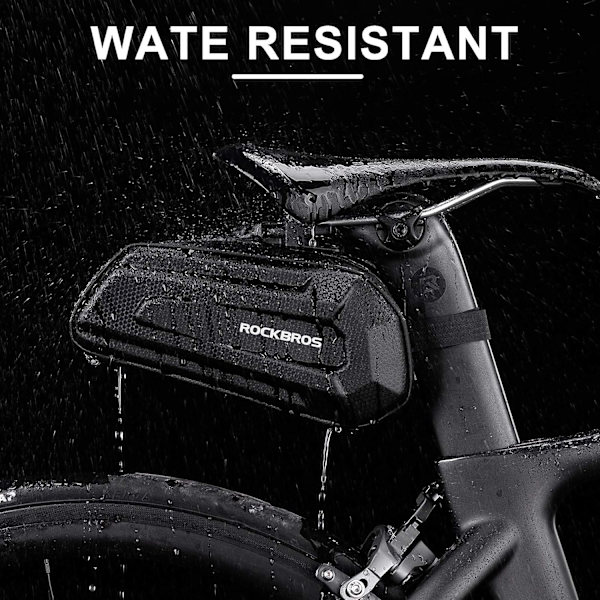 Cykelsadeltaske, stiv MTB bagagerumstaske til cykel BMX scooter 1,7L