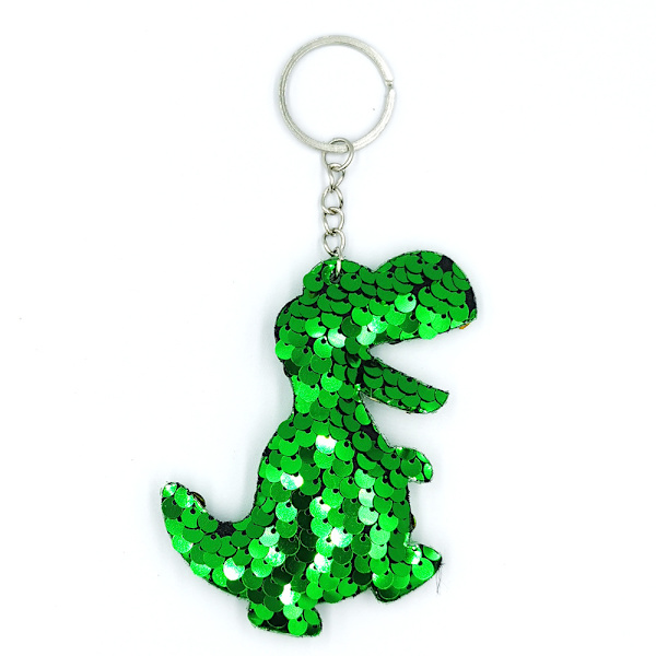 (Set om 5) Dinosaurienyckelringar för barn, nyckelringar för flickor, färgglada paljettnyckelringar, glitternyckelringar, skolväsktillbehör, barnfickpresenter