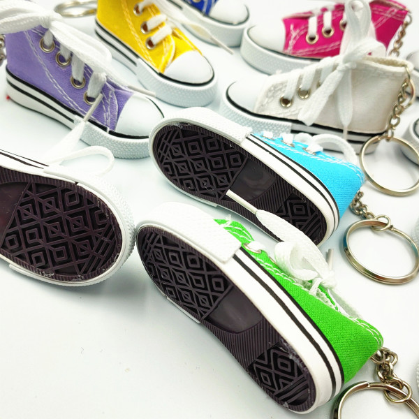 12 Piece Fashion Canvas Shoe Pendant Keyring Gift Bag Pendant, Fashion Casual Shoes Key Ring Car Pendant Bag for Car/Pocket/Bag