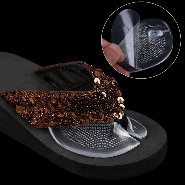2 par silikon gel anti-skli pads for sandaler, sklisikre innleggssåler, innleggssåler for sko