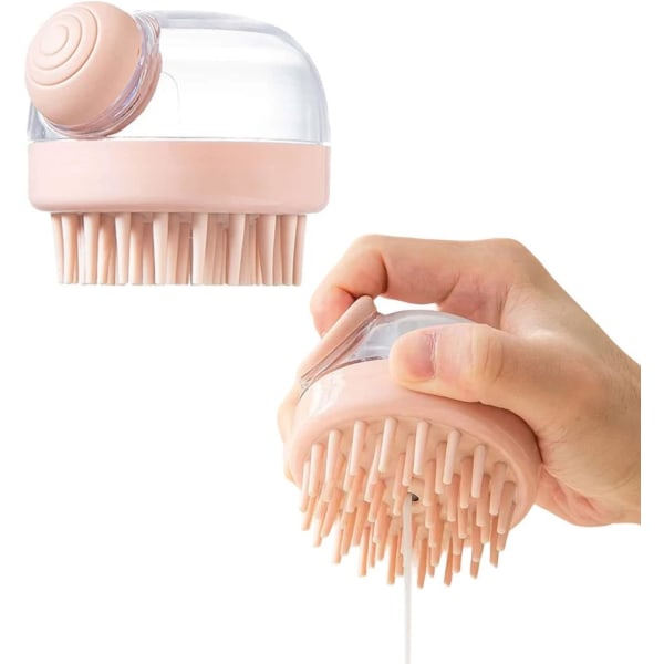 Shampoo børste hovedbund massager bad børste skrubber med dispenser ideel til voksne/børn/kæledyr