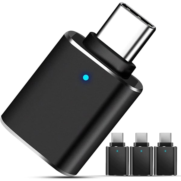 USB C til USB-adapter 4-pakning, USB C til USB-adapter er mye brukt i bærbare datamaskiner, MacBook, telefoner og nettbrett, USB A til USB C, USB til USB C, Type C til US