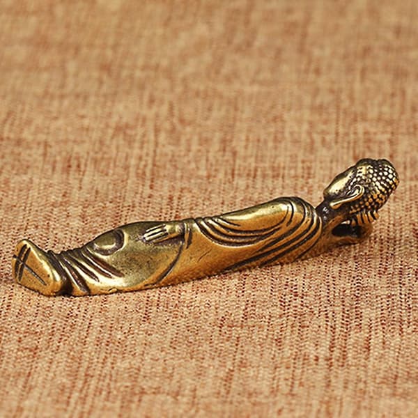 Mini Retro Gyllene Reclining Amitabha Buddha Staty Buddha Skulptur