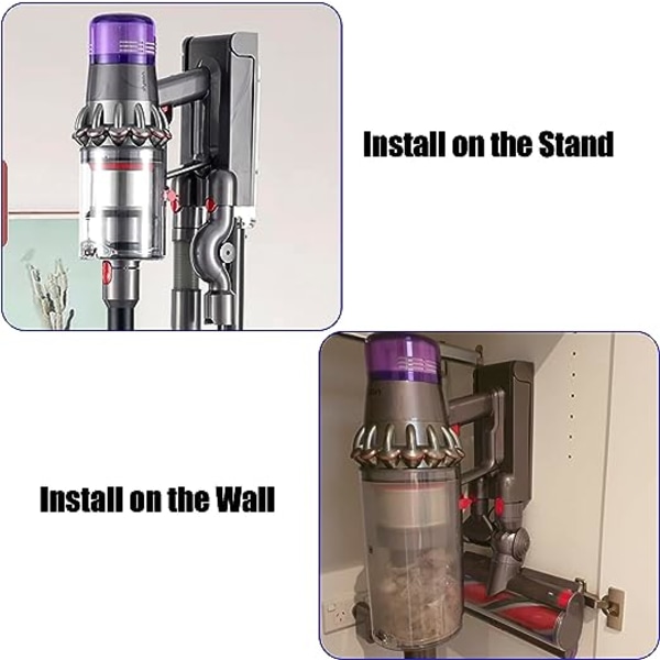 Kompatibel med Dyson V11 og V15, ABS plast veggmontert ladestasjon holder