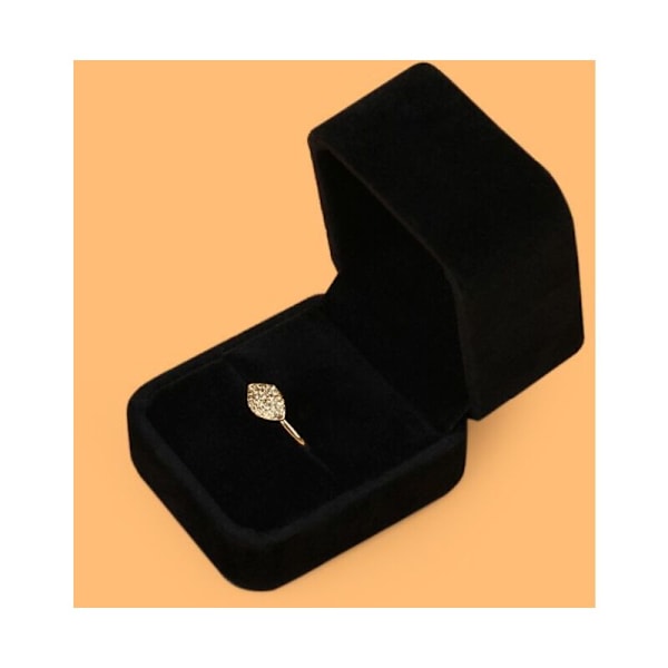 Smyckeskrin i sammet, fyrkantig flanellringbox, ringbox, örhängebox, för förlovning, bröllopsförfrågan, bröllop, födelsedag, souvenir dag (40 x 45 x