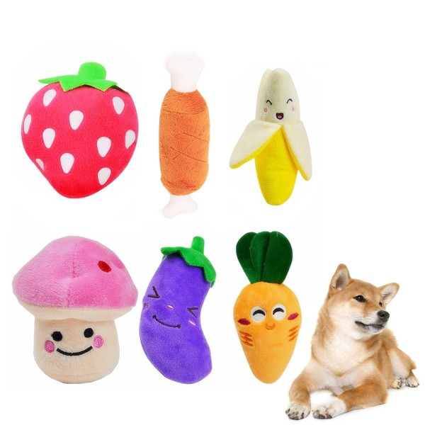 Små hundeleker Squeaky hundeleker Kjæledyr Squeaky leketøy, 6 stk plysj valpeleker for små mellomstore hunder