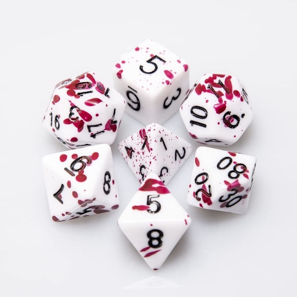 DD(Fuchsia) Noppapelisarja Epäsäännöllinen Heitto Verinen Punainen Pisteet Monipuolinen Roolipelaaminen Noppapelit D20 Noppapelisarja 7 Dungeons and Dragons Noppapelit